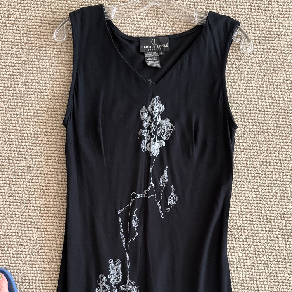 Carole Little Unique Vintage Black and White Floral Maxi Dress - Picture 6 of 15